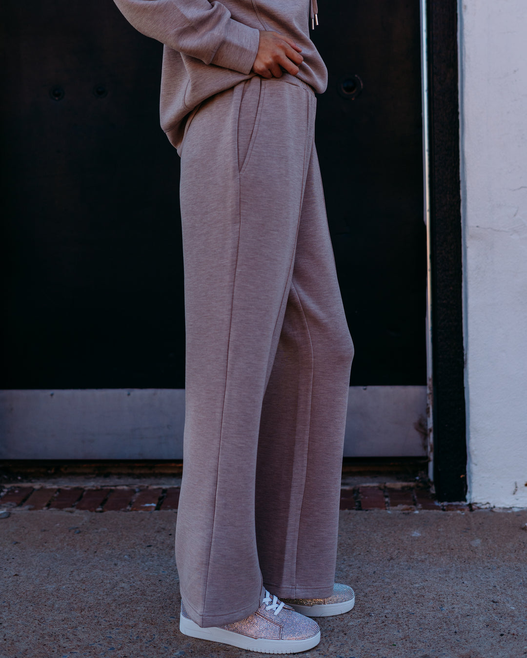Varley: The Wide Leg Pant 28' in Taupe Marl (VAR02104)