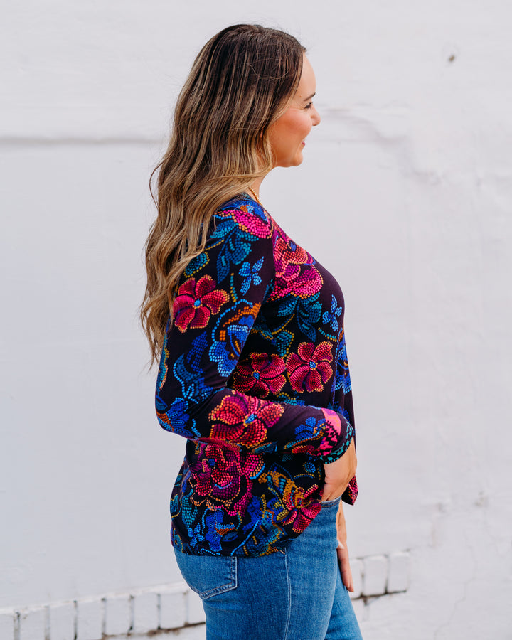 Johnny Was: The Janie Favorite Long Sleeve Swing Tee in Aphaia