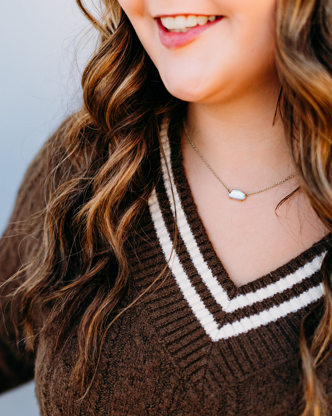 Glyder: Hanalei Cable Knit Sweater in Chocolate and Oatmilk