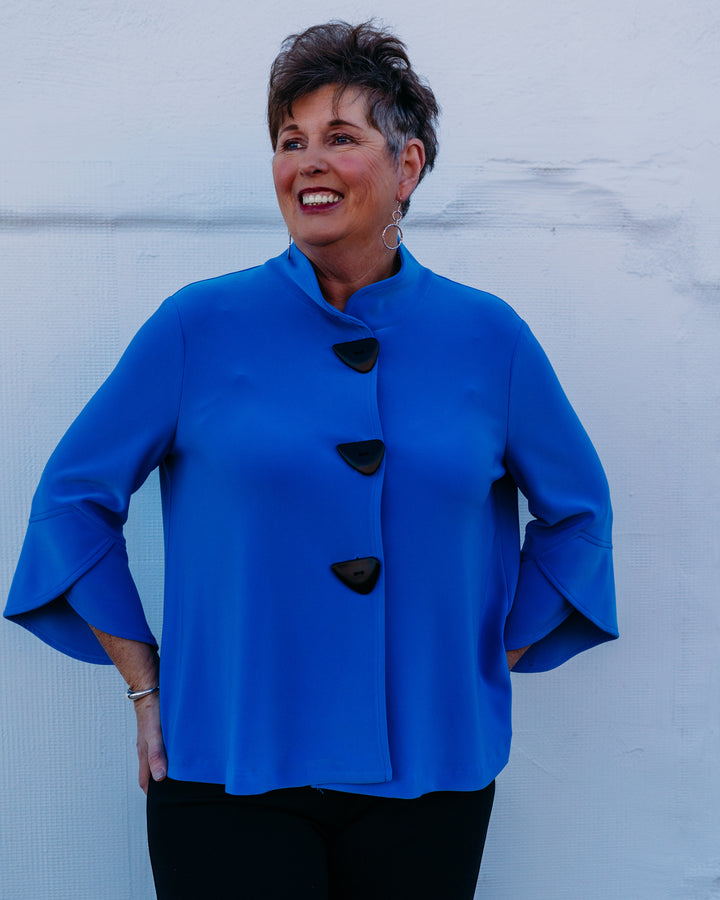 Joseph Ribkoff: Classic Trapeze Jacket in Light Blue - The Vogue Boutique