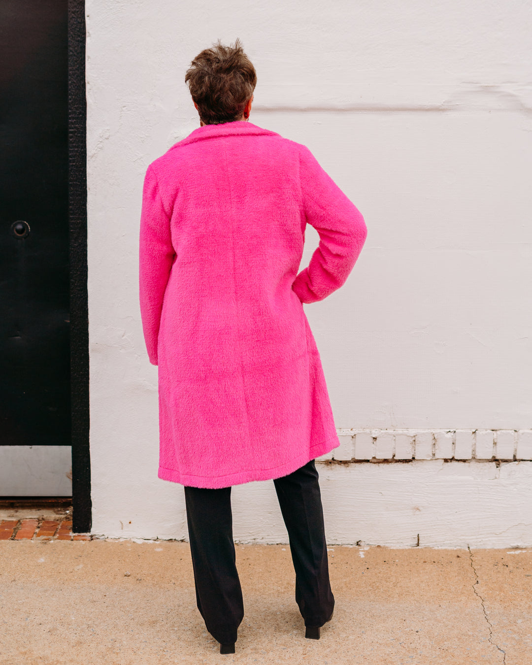 Tribal: Long Sleeve Button Front Coat in Pink Flambe (22850-8303)