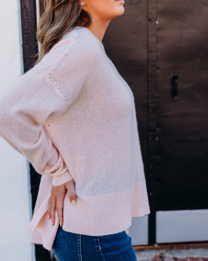 Joseph Ribkoff: Cashmere Crew Neck Top with Stud Detailing (253980)