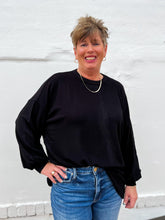Load image into Gallery viewer, Glam: Long Sleeve Knit Top in Black
