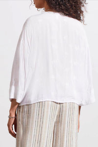 Tribal: Button Front Kimono Blouse in White 5497O-4969