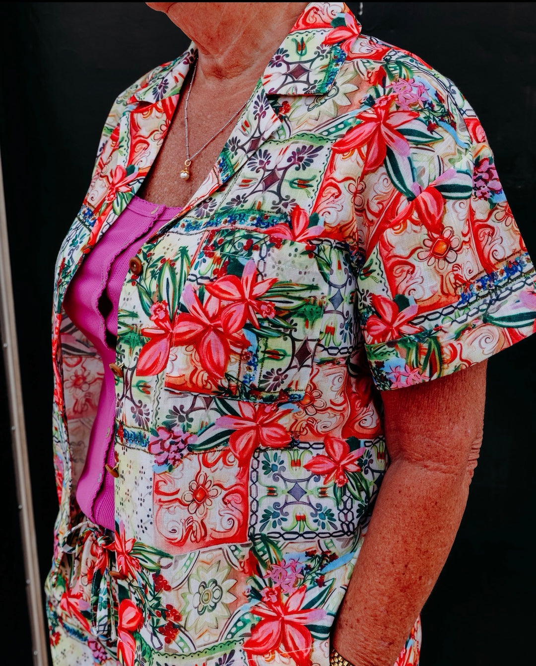 Joy Joy: Pocket Shirt in Floral Patch (76A7631)