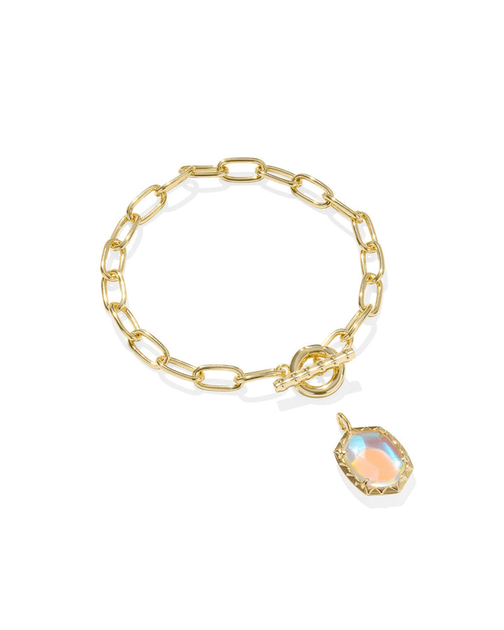 Kendra Scott: Daphne Link and Chain Bracelet in Gold Dichroic Glass