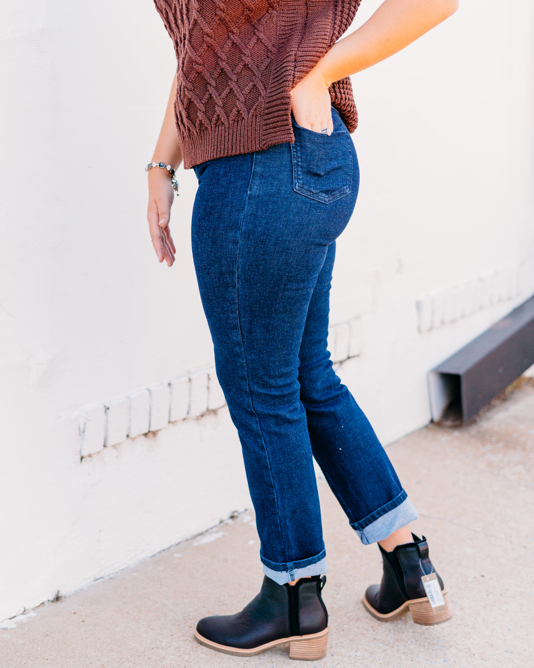 French Dressing Jeans: Straight Leg Jeans in Dark Rinse