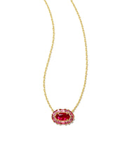 Load image into Gallery viewer, Kendra Scott: Elisa Crystal Frame Pendant Necklace in Gold Raspberry Illusion
