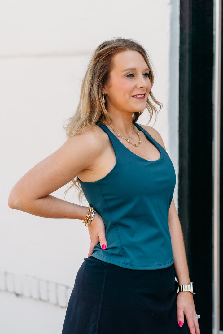 Spanx: Contour Crossback Shelf Tank in Crystal Teal