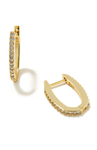 Kendra Scott: Murphy Pave Huggie Earrings in Gold White Crystal