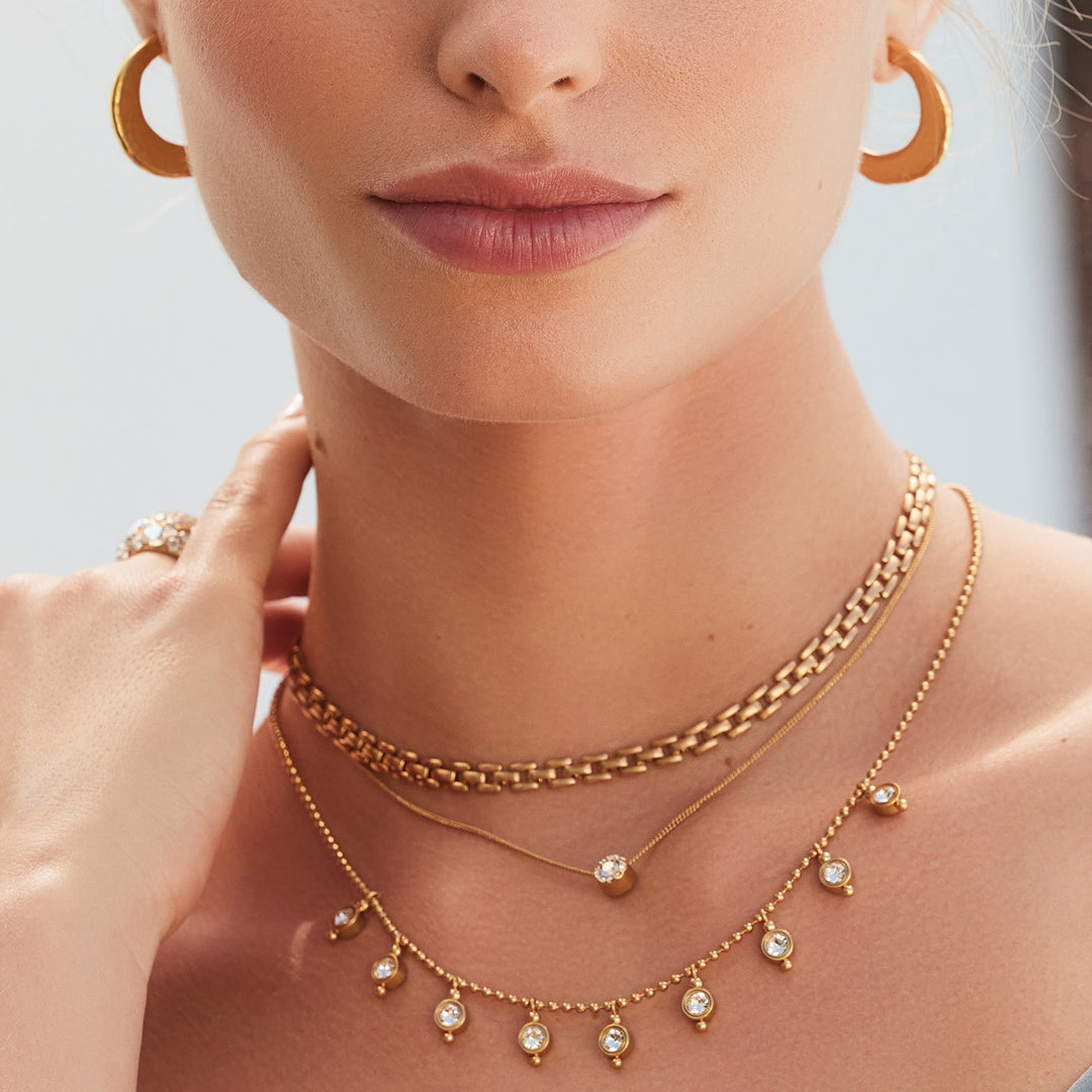 Brighton: Gold Twinkle Mod Droplet Reversible Necklace