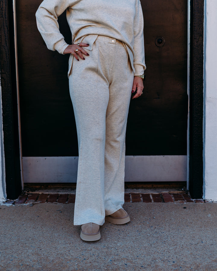 Spanx: Brushed AE Flare Pant in Heather Cream