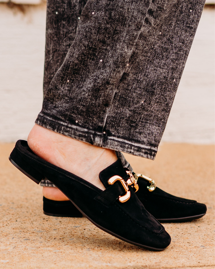 Vaneli: Shaine Black Suede Mule