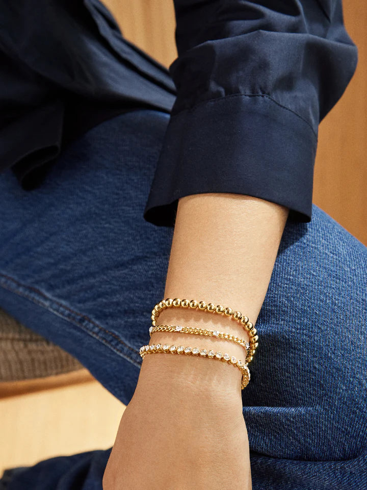 BaubleBar: Cassandra Bracelet Gold Plated Brass in Clear/Gold (82570)
