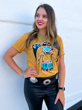 Load image into Gallery viewer, Texas True Threads: Aztec Thunderbird Tee in Antique Gold
