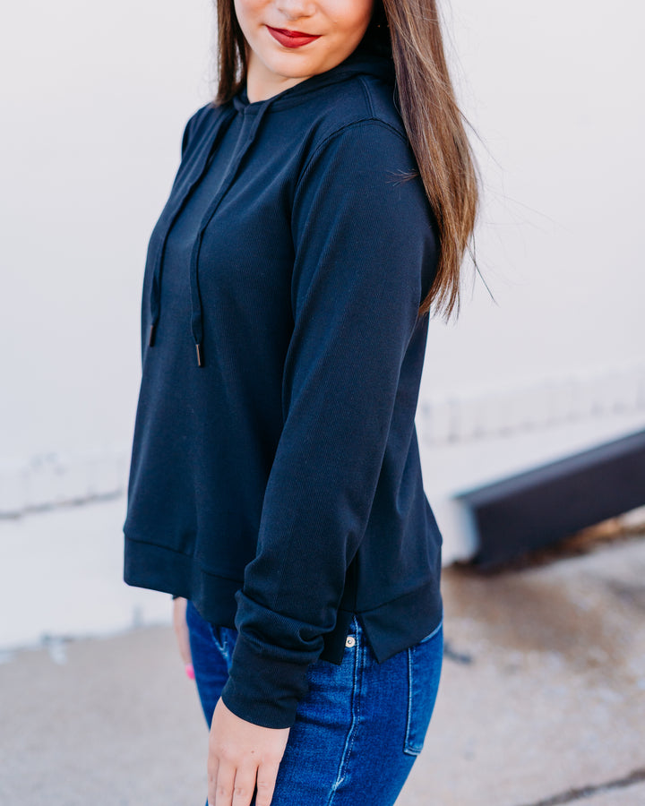 Thread & Supply: Izzy Hoodie in Black J1814TTRTS