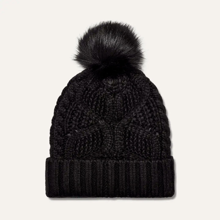 Ugg: W Cable Beanie with Pom in Black