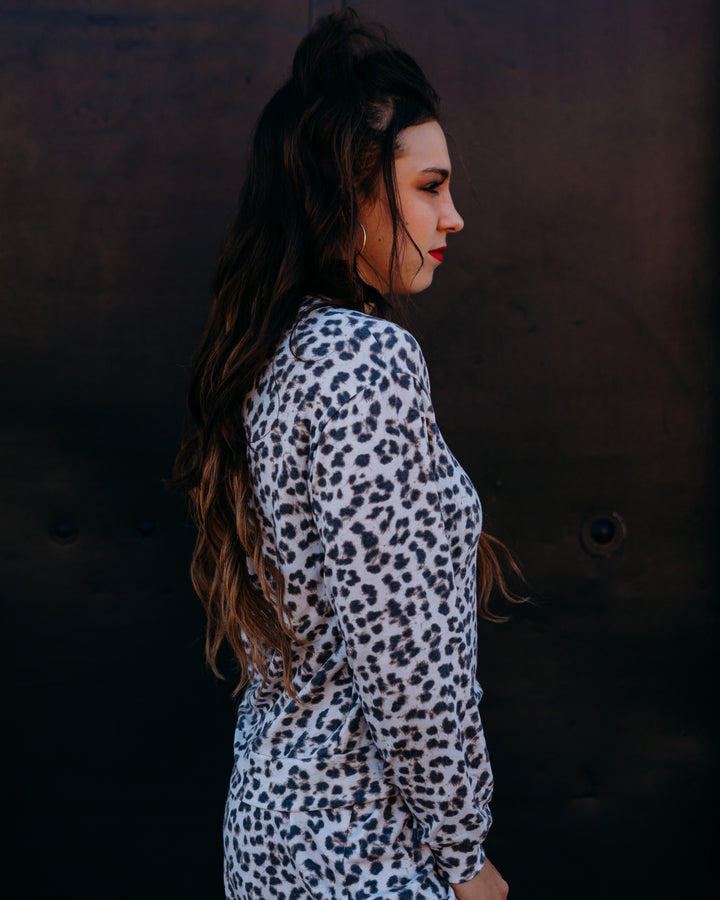 Z Supply: Luxe Leopard Ls Top in Champagne