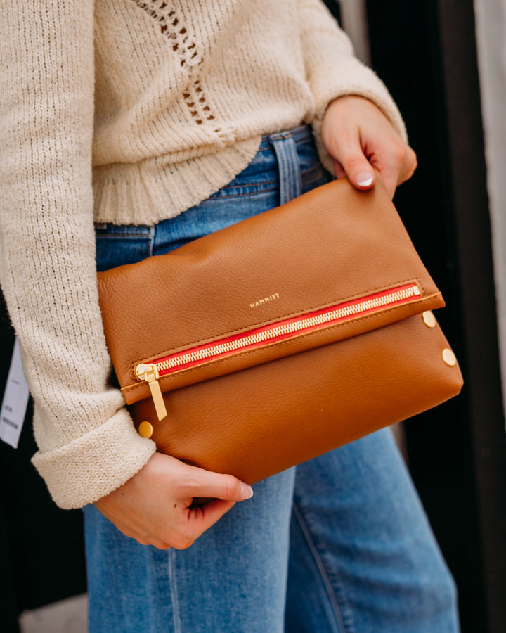 Hammitt: Vip Med in Mahogany Pebble/Brushed Gold