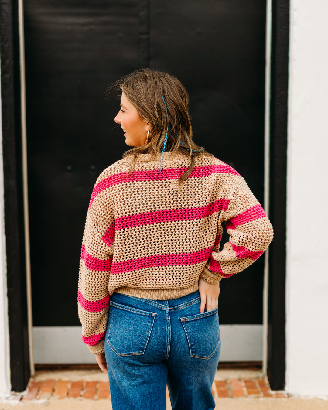 Z Supply: Broadbeached Striped Sweater in Biscuit