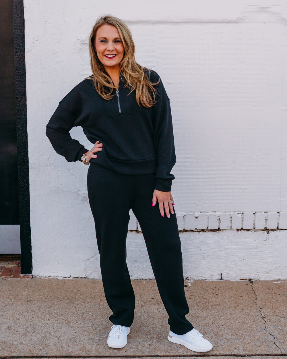 Spanx: Airessentials Shawl Collar Half Zip in Very Black (22463R) - The Vogue Boutique