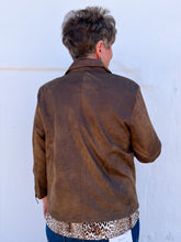 Load image into Gallery viewer, Multiples: Embellished Faux suede Jacket in Mocha
