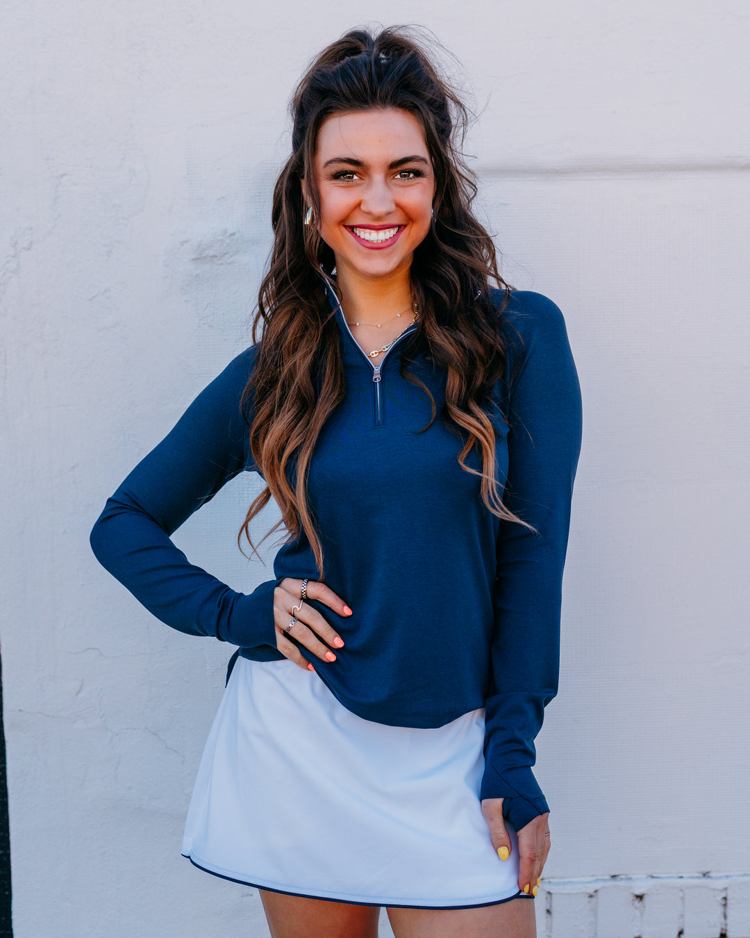 Varley: Amren Half Zip in Blue Nights (VAR02875) - The Vogue Boutique