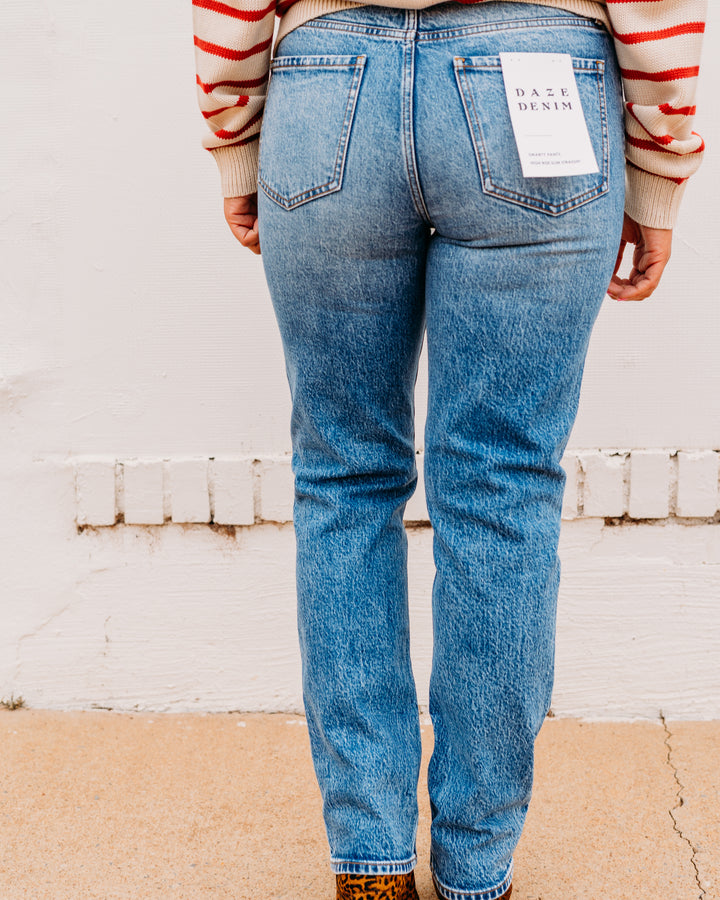Daze: Smarty Pants High Rise Slim Straight in Face to Face