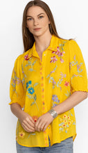 Load image into Gallery viewer, Johnny Was: Evangeline Smocked Lisbon Shirt in Sunshine
