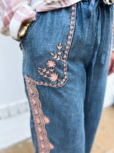 Load image into Gallery viewer, Ivy Jane: Border Embroidery Denim Pant 221128
