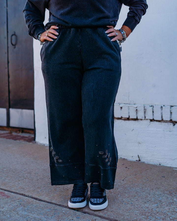 Johnny Was: French Terry Linen Barrel Pant Jewel in Charcoal Heather
