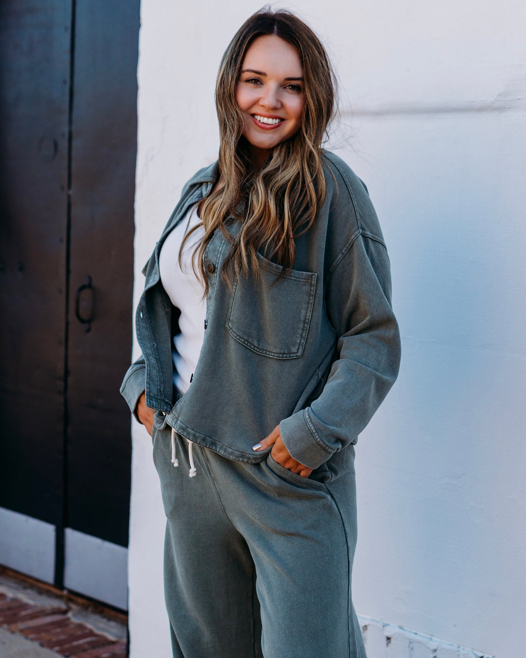 Z Supply: All Day Cropped Knit Jacket in Hunter Green