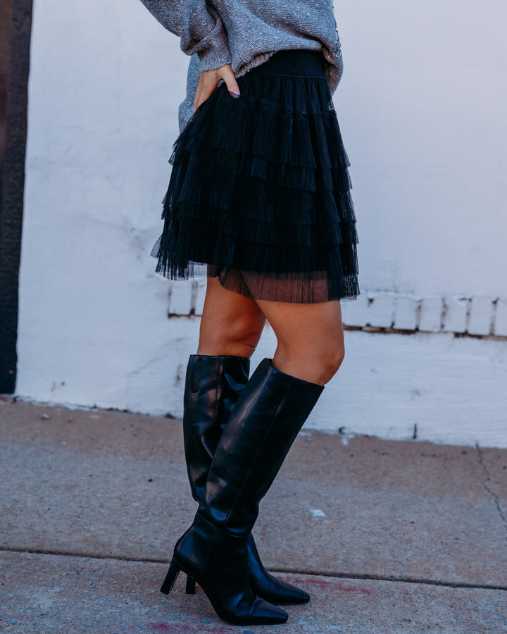 Elan: Black Tulle skirt tu4127