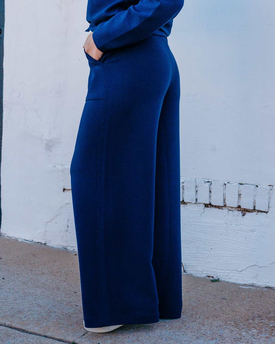 Spanx Airessentials: French Rib Wide Leg Pant in Timeless Navy (22404R) - The Vogue Boutique