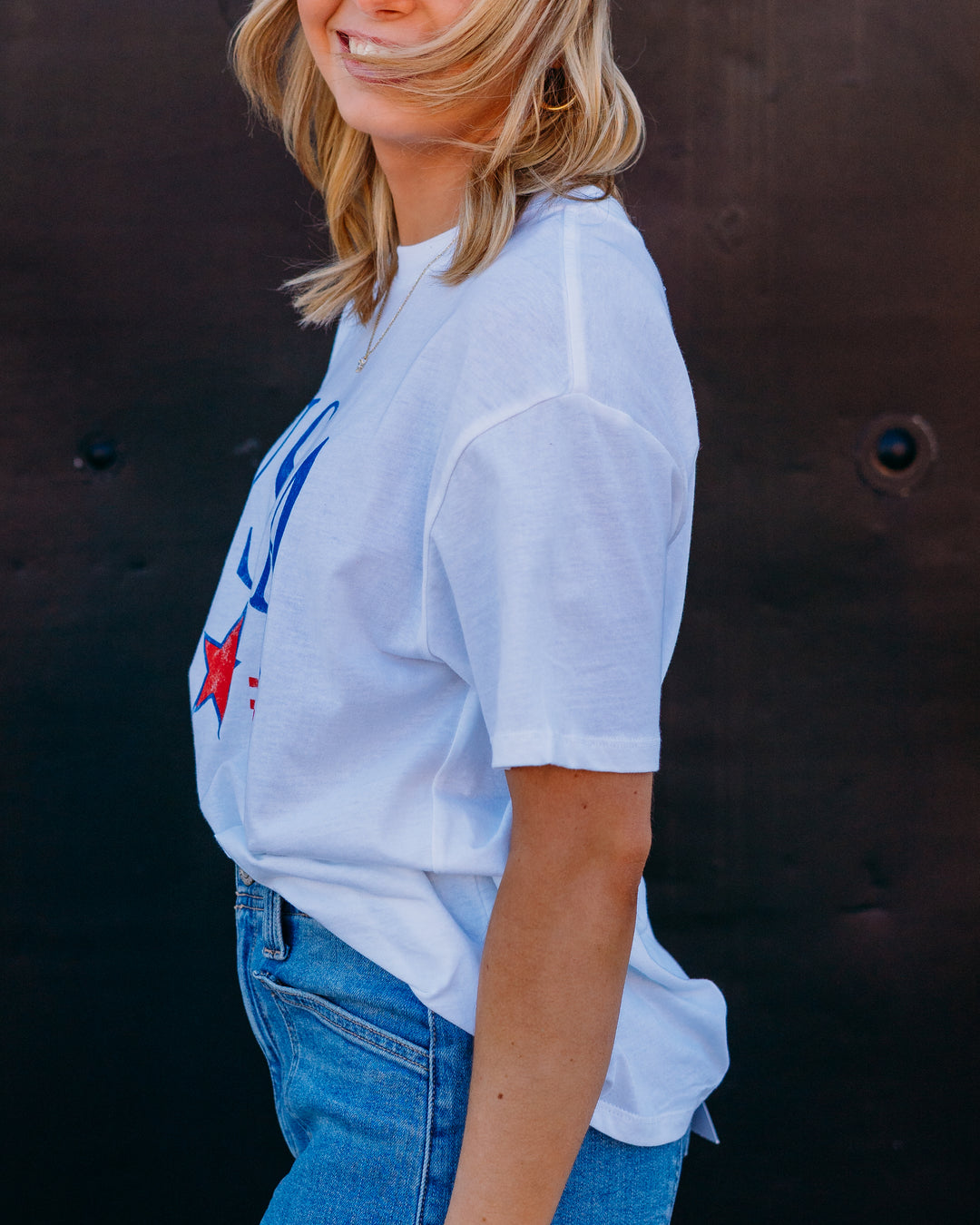 Z Supply: USA Star Boyfriend Tee in White
