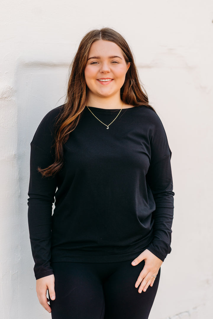 Spanx: Supernaturals Flow Long Sleeve in Very Black