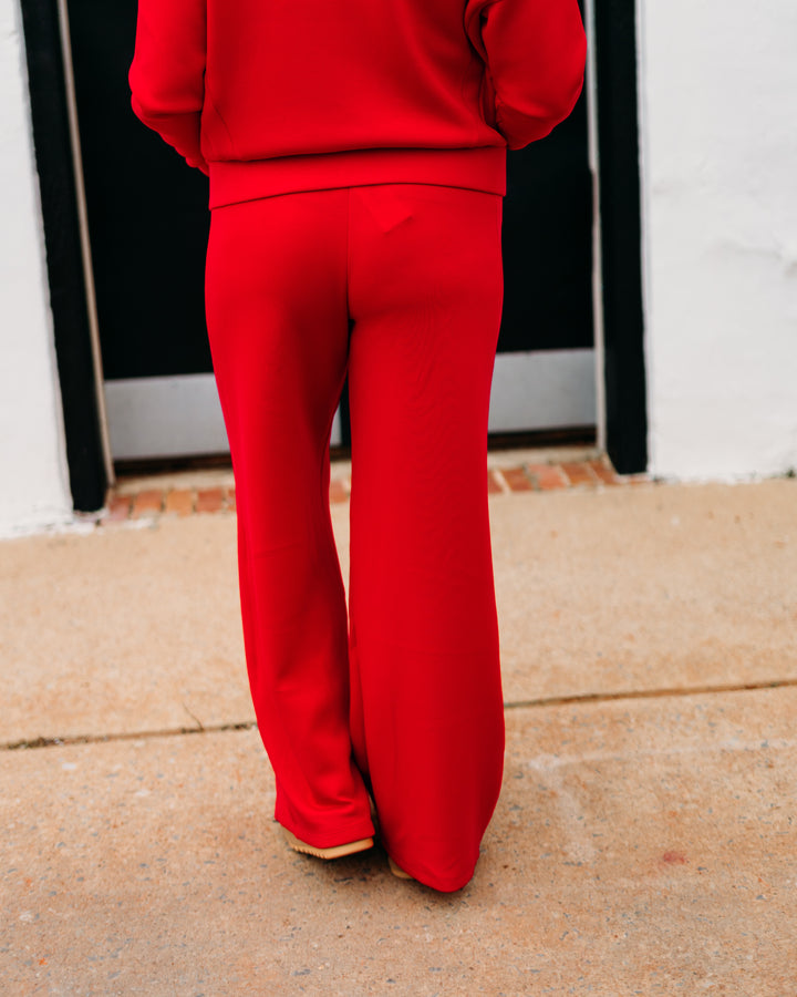 Spanx: Airessentails Wide Leg Track Pant in Spanx Red  21802R