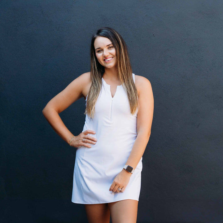 Spanx: Zip Front Racerback Dress Vivid White
