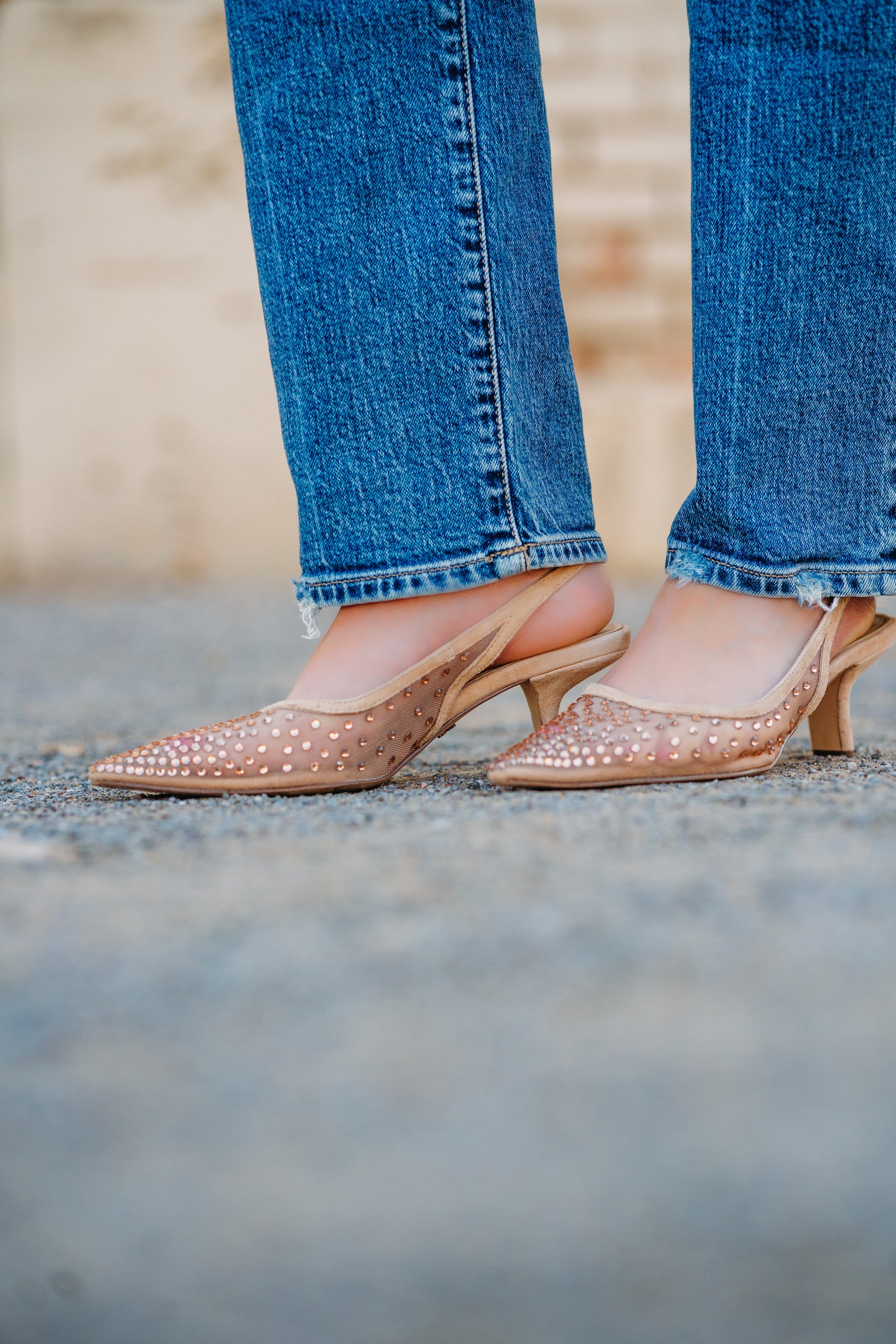 Sam Edelman: Bianka Mesh Heels in Suede Beechwood – The