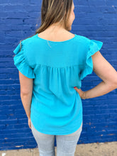 Load image into Gallery viewer, Ivy Jane: Flutter Sleeve Basic in Blue 650354
