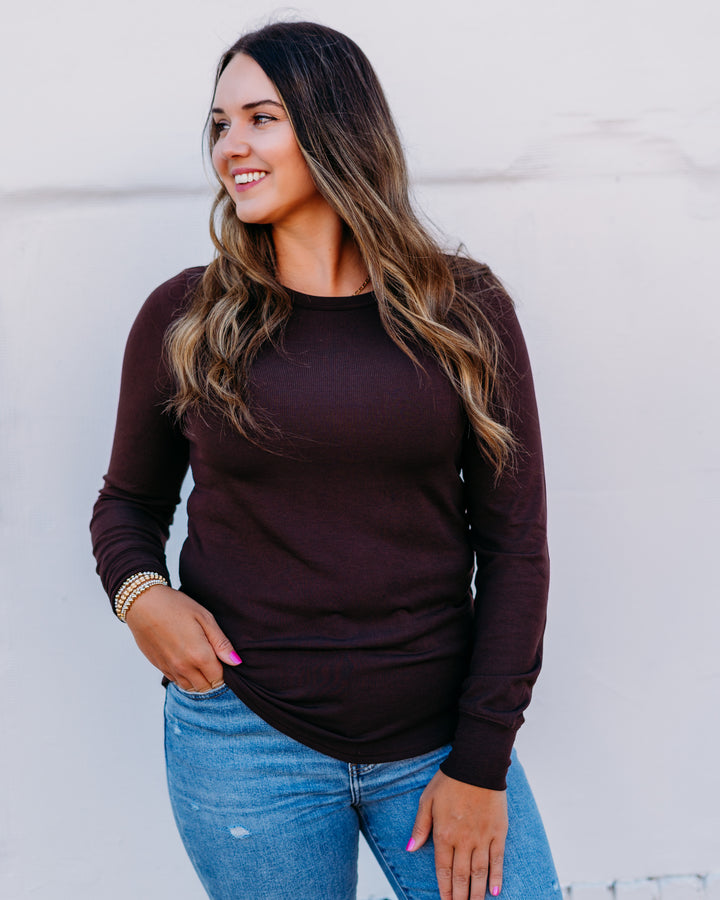 Thread & Supply: Stacy Top in Brown T1390MSTS