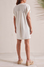 Load image into Gallery viewer, Tribal: Shift Knit Dress with Sleeve Detail in Eggshell 872O-4965
