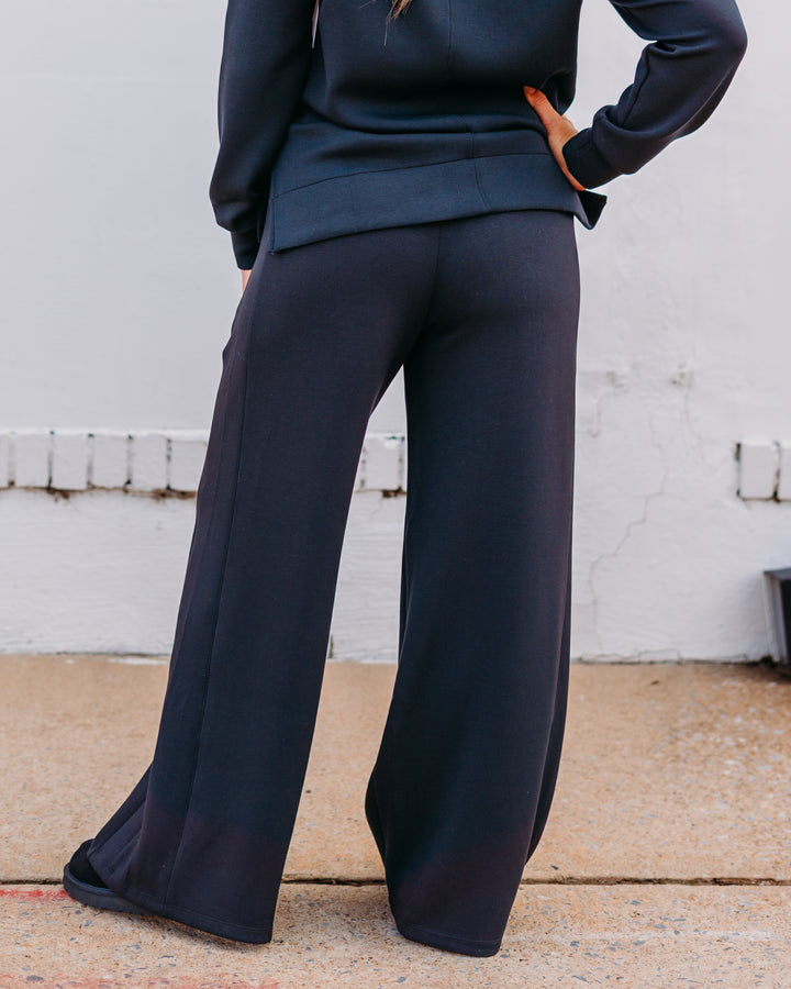 Spanx: Airessentails Wide Leg Track Pant in Very Black 21802R