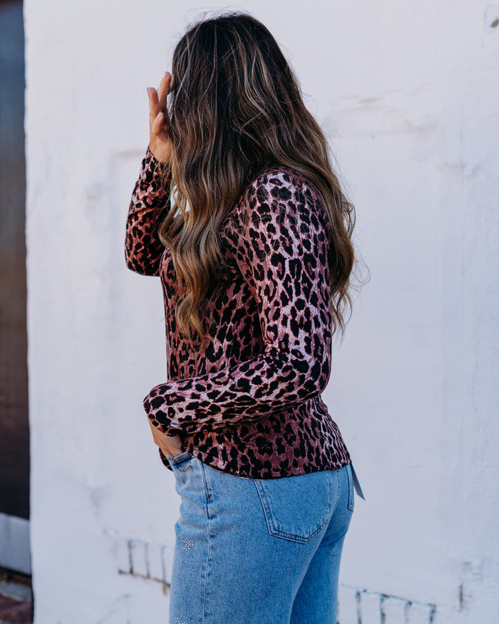 Johnny Was: The Janie Favorite Long Sleeve Fitted Mock Neck in Leopard