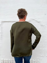 Load image into Gallery viewer, Glam: V-Neck Satin Top in Olive
