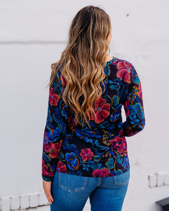 Johnny Was: The Janie Favorite Long Sleeve Swing Tee in Aphaia