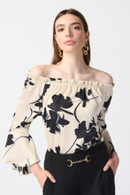 Load image into Gallery viewer, Jospeh Ribkoff: Floral Satin off-the-shoulder Top 241022
