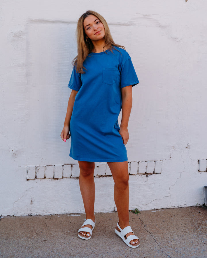 Thread & Supply: Kick Back Dress in Denim Blue - The Vogue Boutique