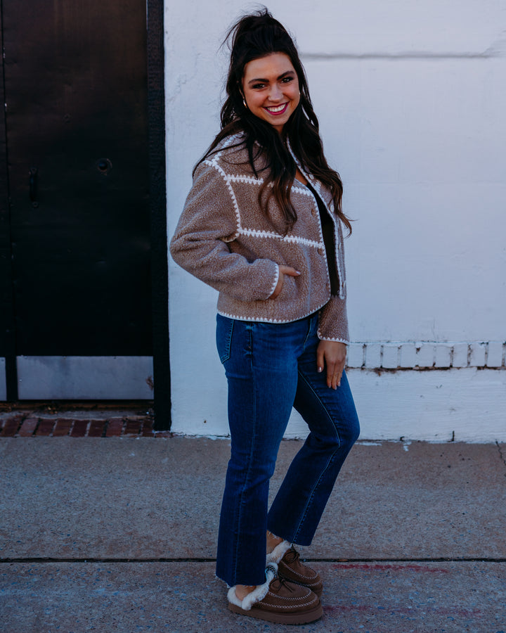 UGG: Ellison Uggfluff Shell Jacket in Sand Heather