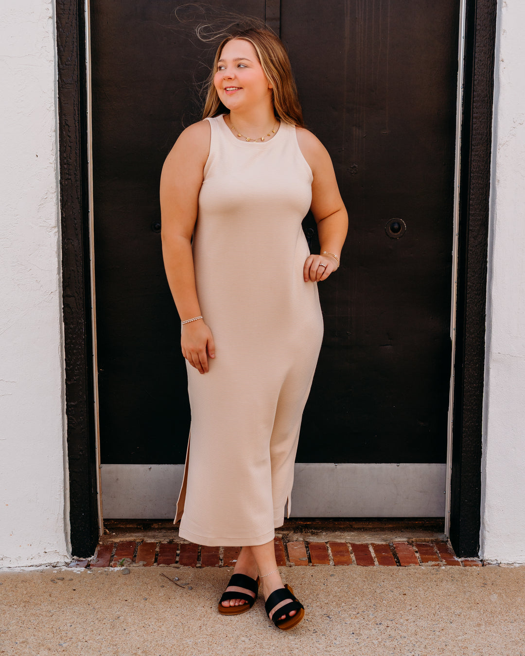 Spanx: Airessentials French Rib Maxi Tank Dress in Toasted Coconut (22244R)